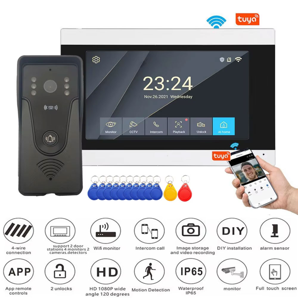 Access Control System Rfid Kit - Tuya 1080P 7 Inch Color Touch