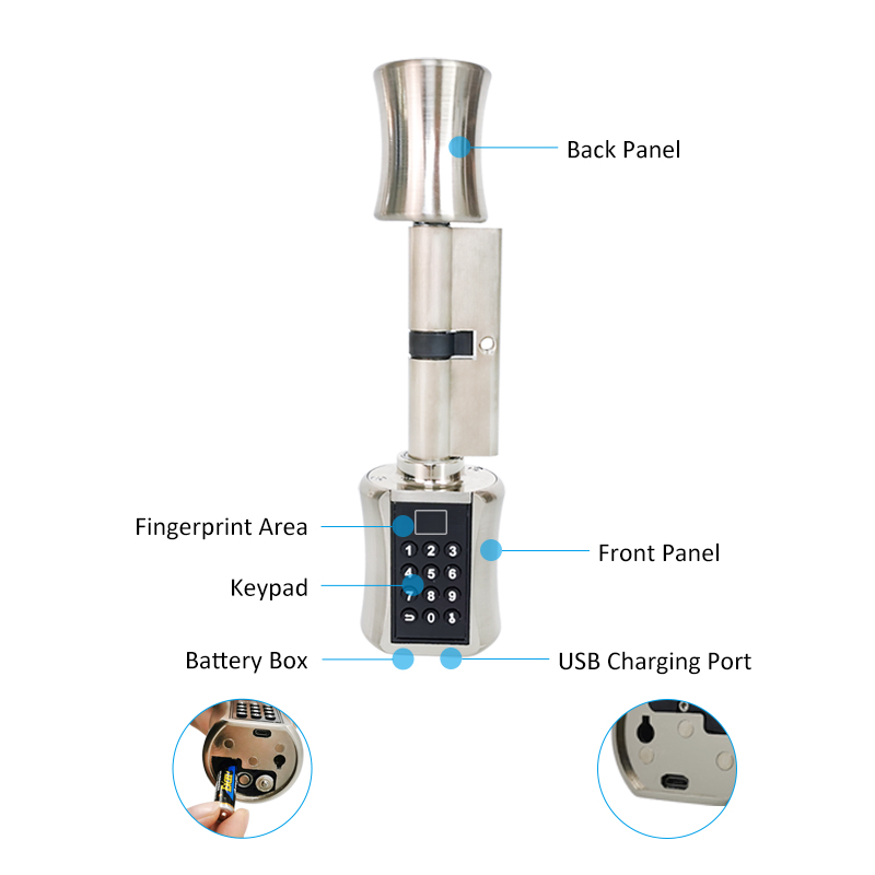 Fingerprint Smart Cylinder Loc - огляд і ціна Fingerprint Access Control Door
