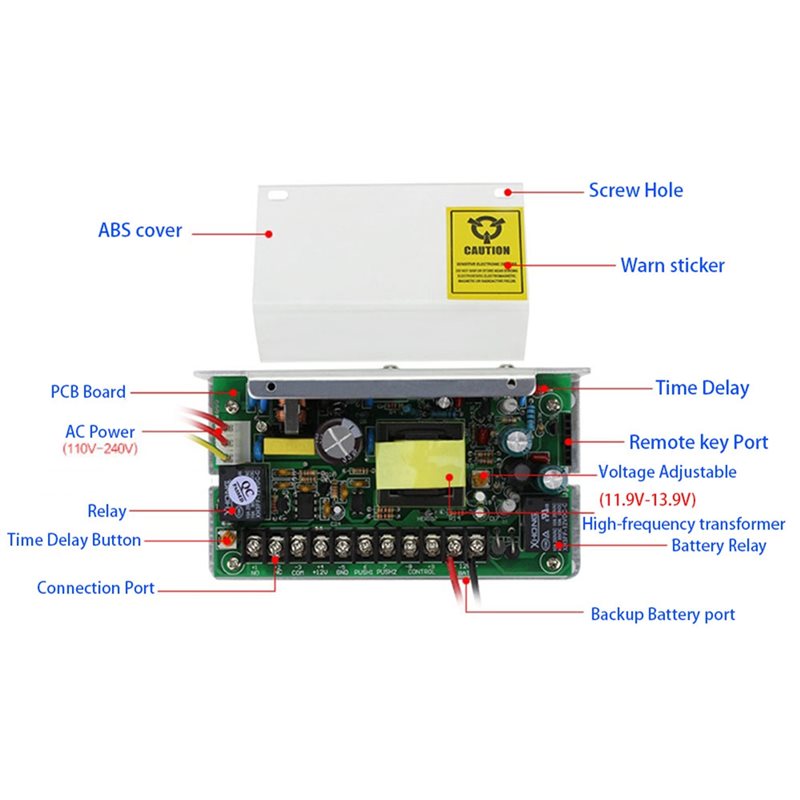 For Electric Lock DC 12V Door  - огляд і ціна Access Control Power Supply 12V 5A