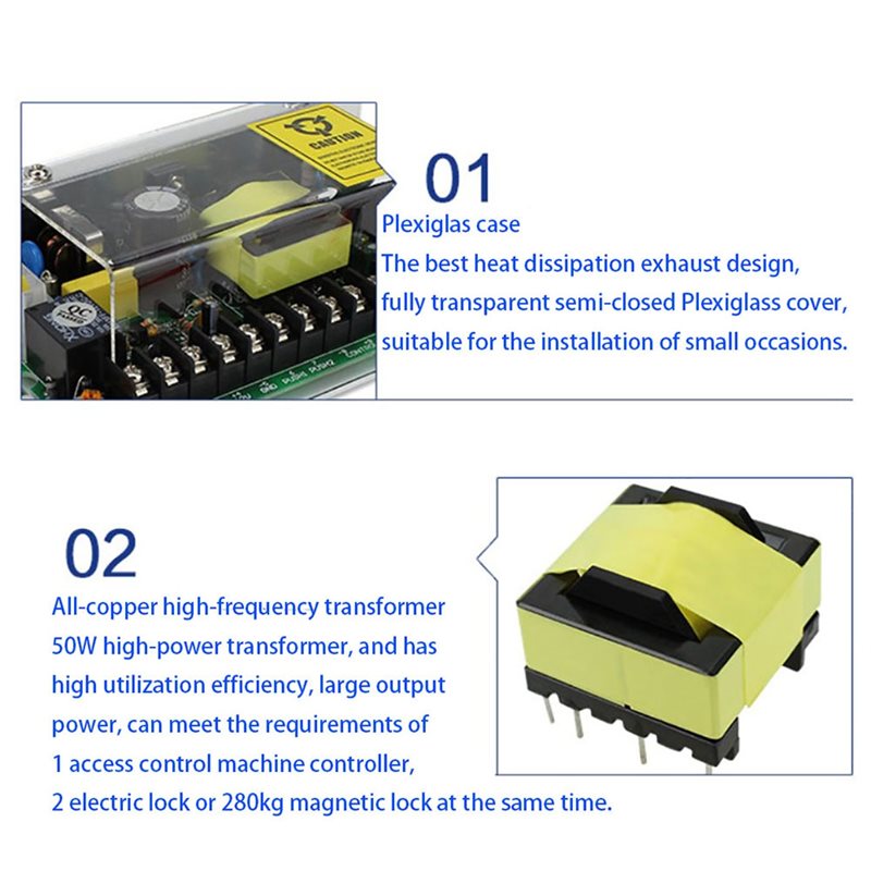 For Electric Lock DC 12V Door  - огляд і ціна Access Control Power Supply 12V 5A