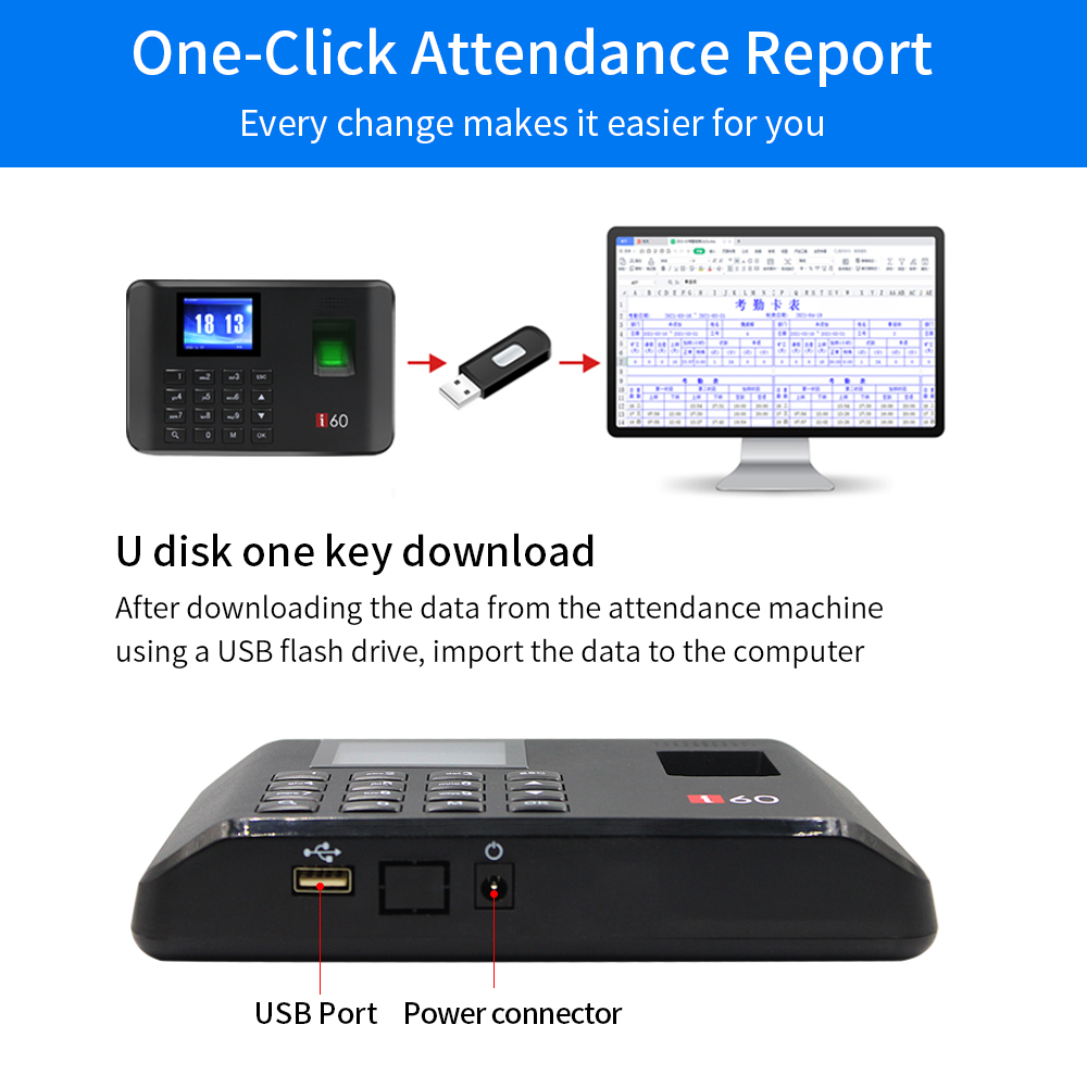 110V-240V RFID Electric Inspec - огляд і ціна Biometric Time Attendance Machine