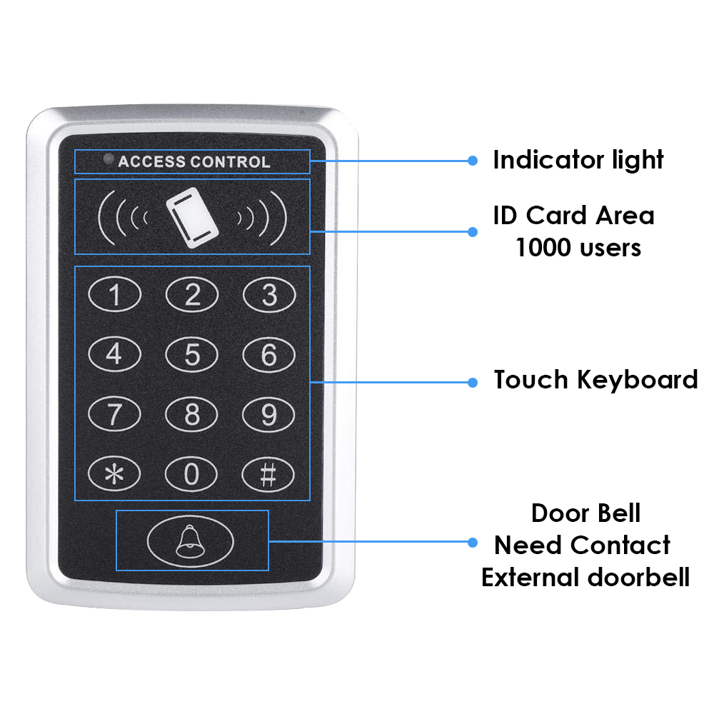 125KHz RFID Access Control Key - огляд і ціна Door Access Control Keypad Rfid