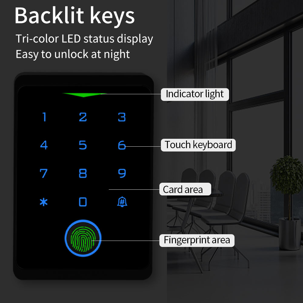 Tuya WIFI Fingerprint Access C - огляд і ціна Door Access Control Keypad Rfid