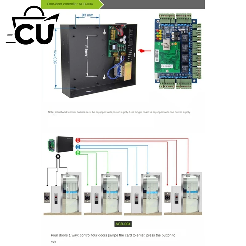 ACB-004 TCP/IP  Attendance Acc - огляд і ціна Access Control Board 4 Door